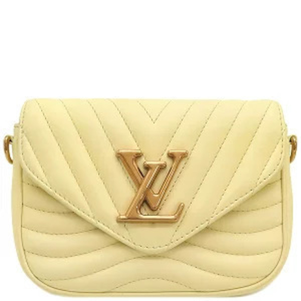 Louis Vuitton Shoulder Bag New Wave Multi Pochette Leather Yellow LV Chain